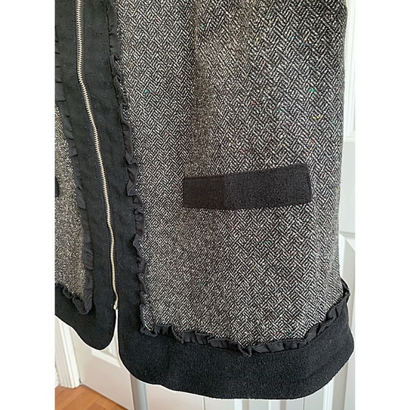 AVENUE Herringbone Salt / Pepper 3/4 Sleeve Jacket - Picture 5 of 8